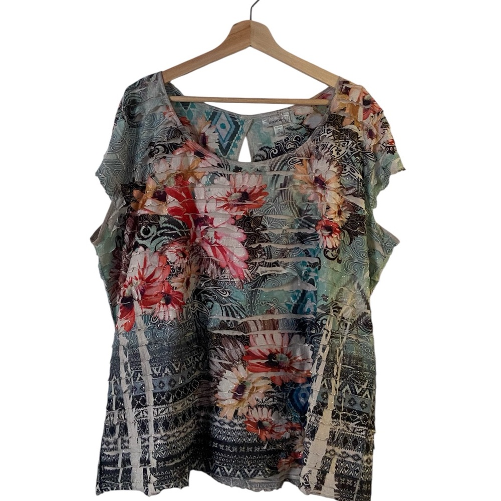 Dressbarn Multicolor Floral Blouse